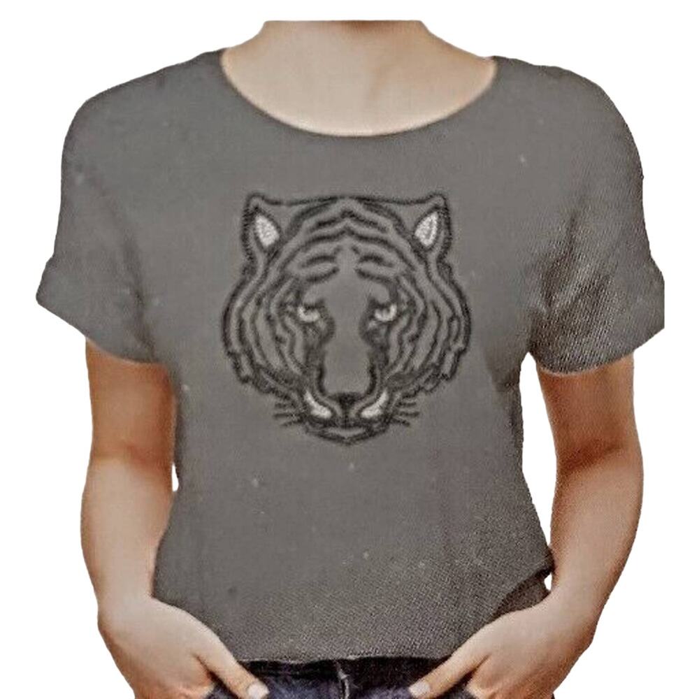 Designer TIGER Iron-on Large Applique Patch Rhinestones Crystals‎ CRAFTER DYI